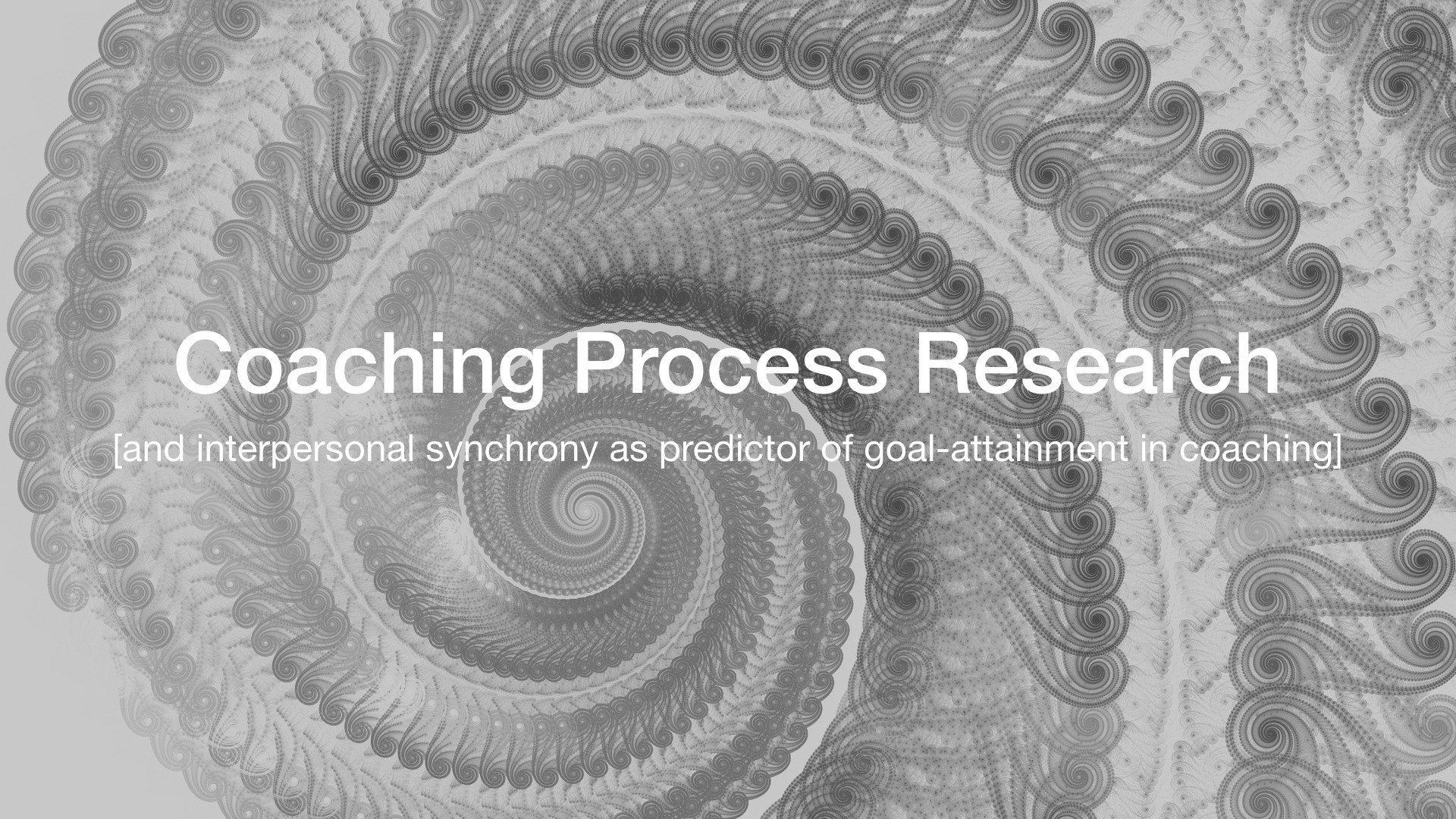 Researching Interpersonal Synchrony in Coaching